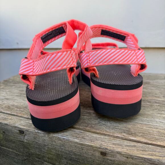 Teva 1008844 Universal Platform Strap Sandal Pink White Stripe Womens 8 - Picture 4 of 6